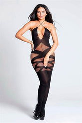 بدلة جسم شبكية سوداء جريئة